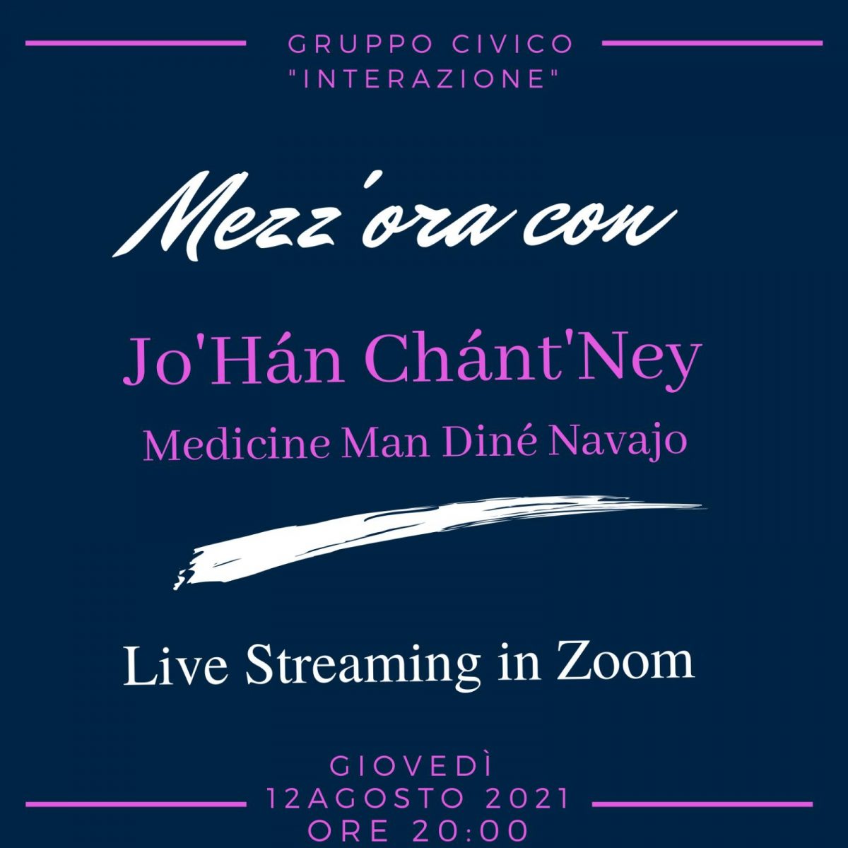 Mezz’ora con Jo’Hán Chánt’Ney – Medicine Man Diné-Navajo